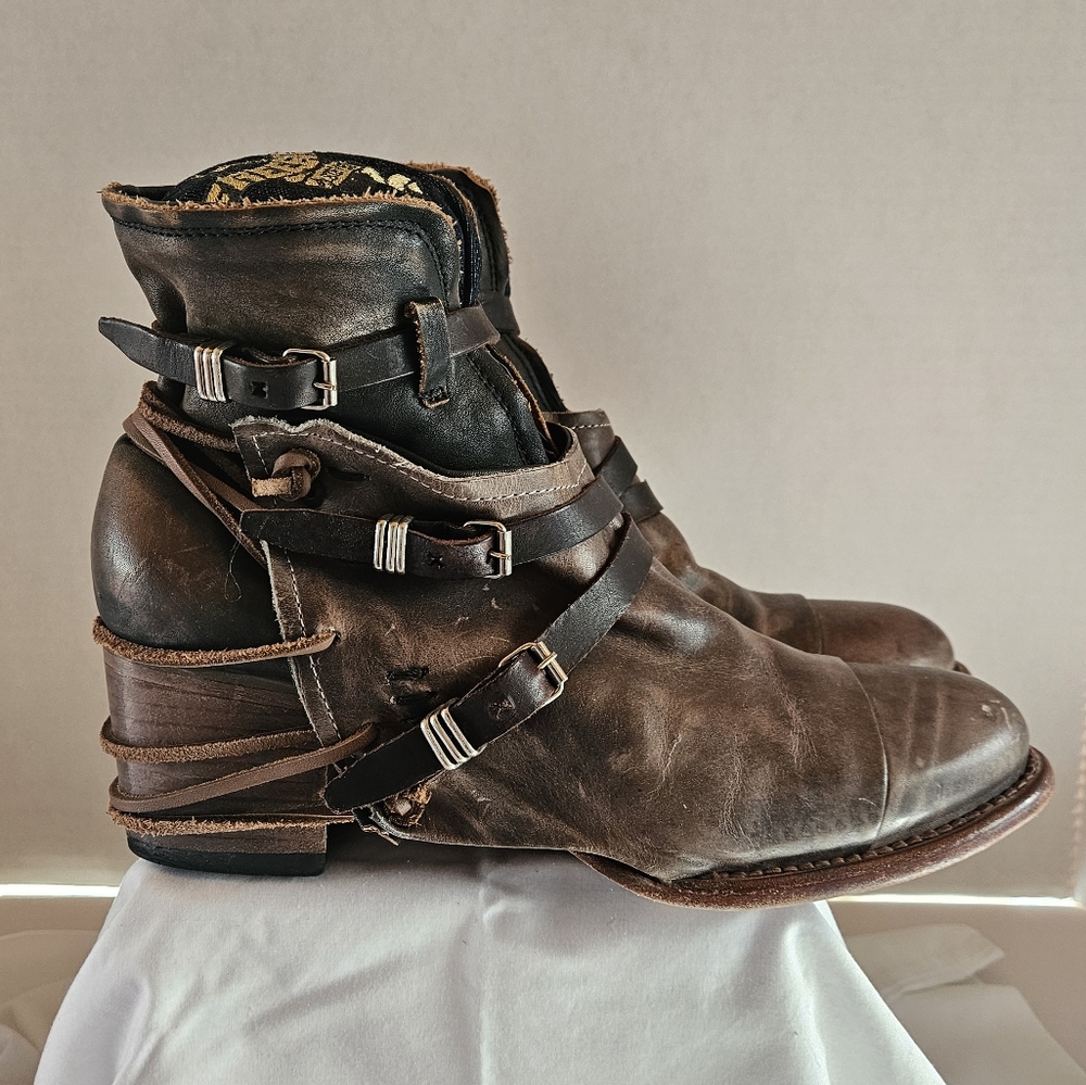 FREEBIRD Crue Leather Grey-Multi Boot Size 12